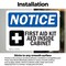 Signmission First Aid Kit AED Inside Cabinet Sign With Symbol, 10 in W x Rectangle, Vinyl Decal OS-2PACK-NS-D-710-L-12734 - alternate 4